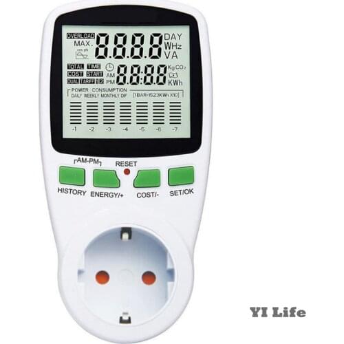 Intelligent Digital Wattmeter Power Analyzer Energy Meter 230V Power Meter Socket Watt Monitor Measurement Analysis Instruments