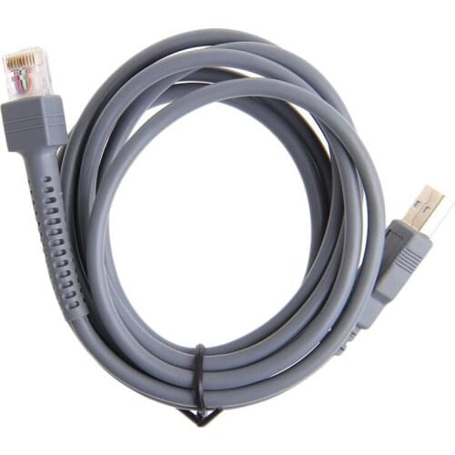 2M Gray Symbol Barcode Scanner USB Cable LS1203 LS2208 LS4208 LS3008 CBA-U01-S07ZAR