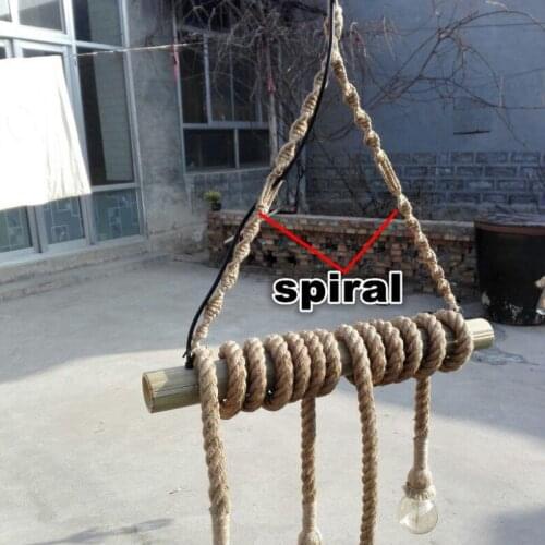 Vintage Hemp rope Pendant Lamp Retro Countryside wicker Pendant Lights With 4Lights For Dinning Room,Living Room