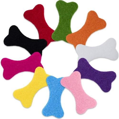 20pcs/lot colorful dog bone shape Felt Pads Fit for dog bone shape Essential Oil Aromatherapy Diffuser Locket drop shipping