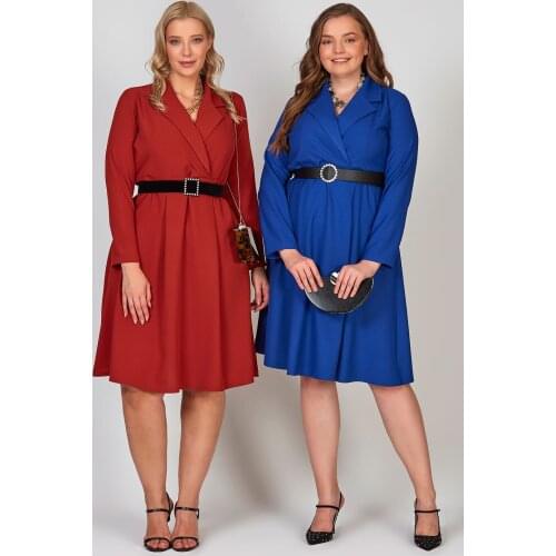 Women Big Size Fashion Flexıble Crepe Fabric Dress Plus Size 2XL 3XL 4XL 5XL Dress Chic Elegant High Quality Summer Season