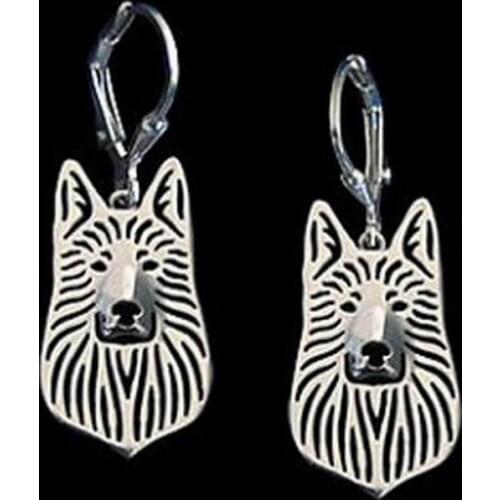 Female Metal Dog Shaped Earrings Womens Metal German Shepherd Earrings