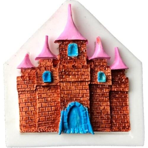 1 Piece Castle Fondant Cupcake Decorating Molds Cake Silicone Mold Sugarpaste Candy Chocolate Gumpaste Clay Mould
