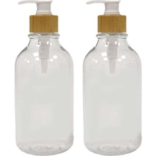 E65F 2pcs Shampoo Pump Bottles Dispenser 500ml Clear Empty Bottles Refillable