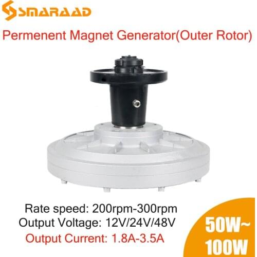 300W-1000W 200 250 300Rpm 12V24V48V220VDC Generator Permanent Magnet Alternator coreless MaglevDIY for Solar Panel Wind Turbine