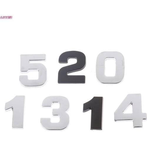 3D 5cm Digits 0-9 Number Sticker Plate Sign Hotel Silvery Door Number Plaque Modern Plated House Home Decor