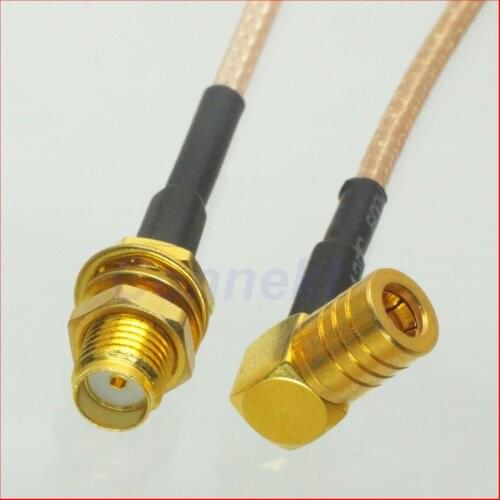 5pcs/lot SMA female nut bulkhead to SMB female right angle RG316 cable pigtail 15cm