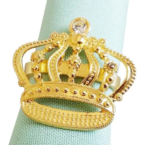 8pcs Zinc Alloy Crown Napkin Buckle Napkin Annulation Wedding Napkin Holder Wedding Banquet Home Cooking Table Gunny Cloth