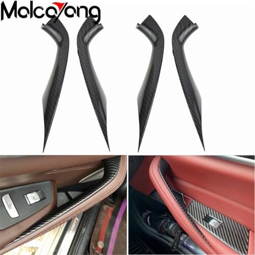 Car styling Interior Door Handle Cover Trim Door Bowl Stickers decoration For BMW 5 series G30 G38 Carbon fiber auto accessories
