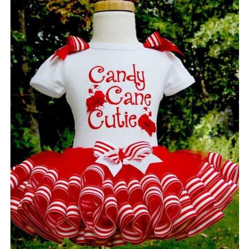 White Top Red Bottom Tutu Skirt Infant Toddler Girls Christmas New Years Red Tutu Dresses