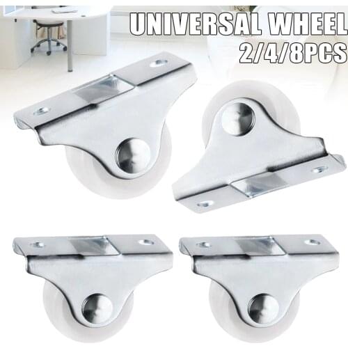 White Rail Fixed Casters Small 1-Way Wheels for Furniture Plastic Directional Wheel Wear-resistant Fittings ruedas para mueble