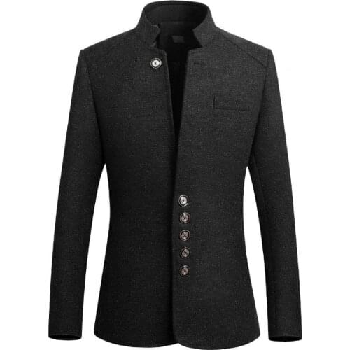 Coat Stand Collar Ultra-soft Polyester Business Blazer Coat for Business Wholesale