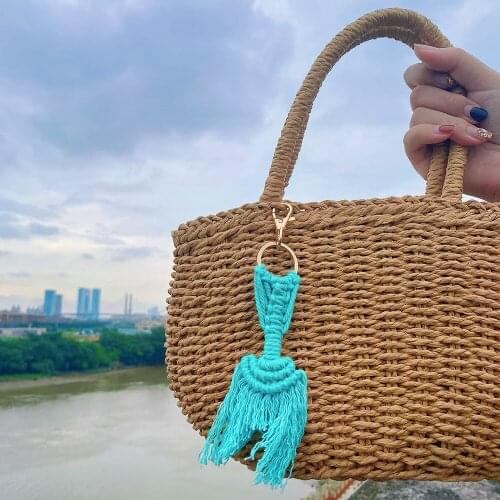 Handmade Fishtail Macrame Tassel Mermaid Keychains for Women Bag Accessories Original Design Hot Selling Wholesale Jewelry