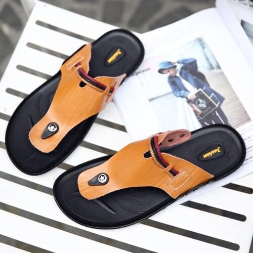 Chancla Hombre Sandals Men Summer Leather Flip Flops Sandalias Hombre Cuero Shoes Vietnam Sandale Homme Ete For