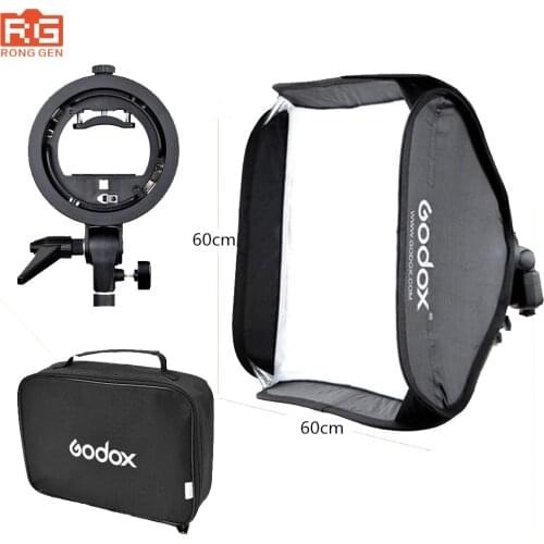 Godox 60 x 60cm Flash Softbox Kit with S-Type Bracket Bowen Mount Holder For Camera Photo Studio