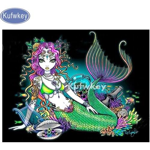 5D DIY Diamond Painting mermaid,cute girl,Full Square/Round Embroidery Sale cartoon fairy Picture Rhinestone Diamond Mosaic arts
