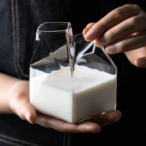 Kawaii Glass Cup Mug for milk tea Water Juice Espresso Beverage Cute Drinkware Handmade Glassware transparent