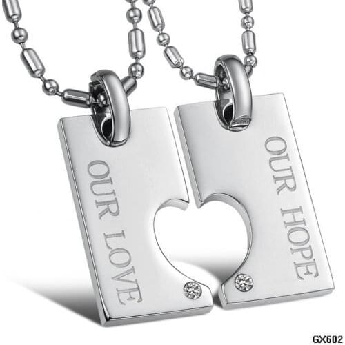Korean Couple Necklace Titanium Necklaces Pendants Cute Necklaces For Couples Matching Necklaces For Couples GX602