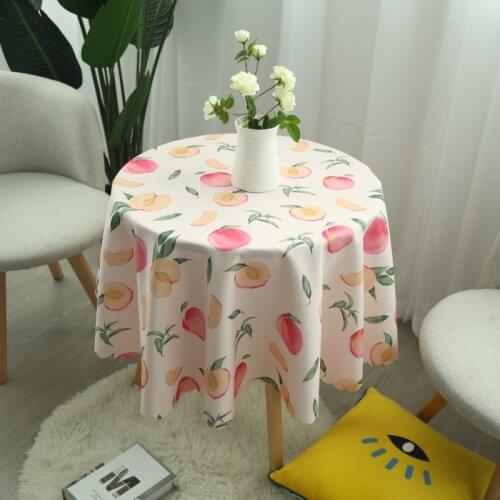 Nordic Style Round Tablecloth Simple Waterproof Restaurant Hotel Household Round Table Cloth Printing Plaid Geometric Animal