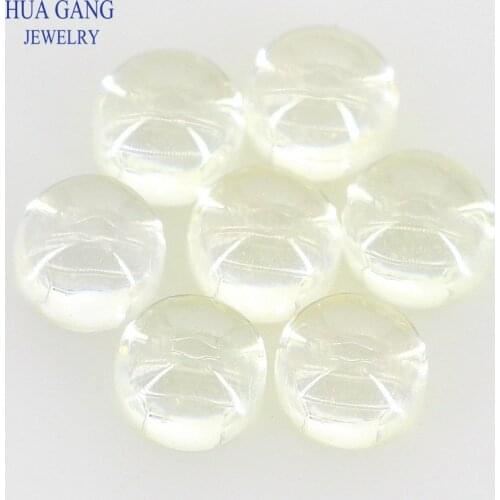 Lemon Cubic Zirconia Stone Round Shape Cabochon Cut Flat Back Loose CZ Stone Synthetic Gems For Jewelry 4mm 6mm Free Shipping