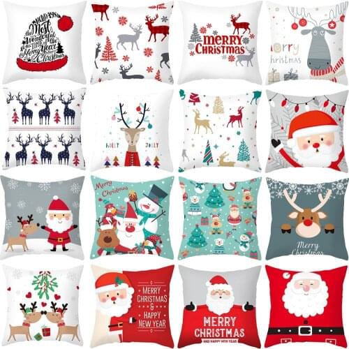 Cartoons Christmas Pillow Case Home Decoration Cushion Cover Christmas Decorative Pillows Cover Sofa Living Room Pillowcase Xmas