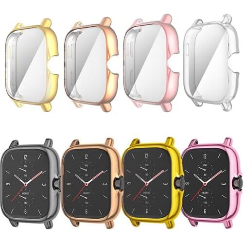 TPU Soft Full Screen Glass Protector Case Shell Edge Frame For Amazfit GTS 2/2e GTS2/e Smartwatch GTS2e Protective Bumper Cover