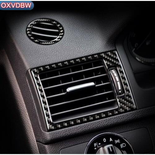 Carbon fiber Refit Car interior Stickers Dashboard Central Air Outlet Frame Trim For mercedes C class W204 2007-2010 accessories