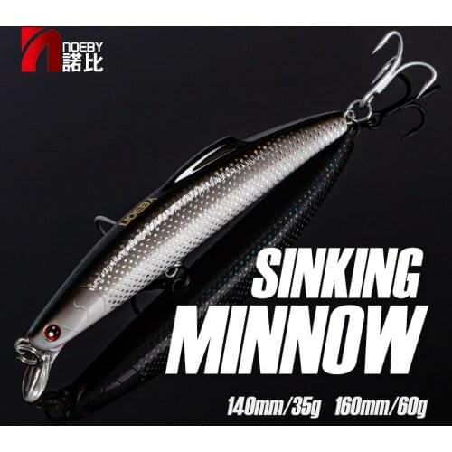 NOEBY Saltwater Fishing Goods 14cm 32g 16cm 60g Big Hard Bait Sinking Minnow Lures NBL9067