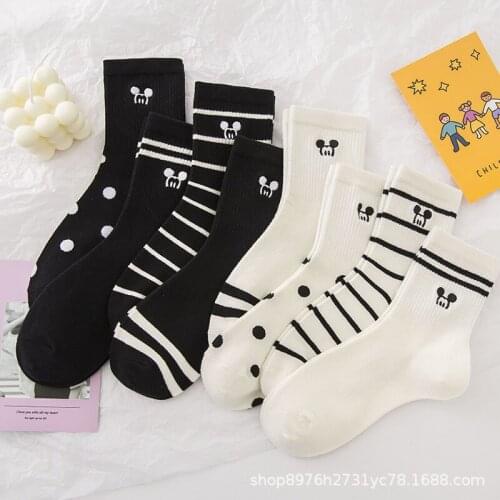 1 pairs Disney Anime figure Summer Mickey Minnie mouse tube socks Cartoon casual xxx boy and girls Princess sock kids girls