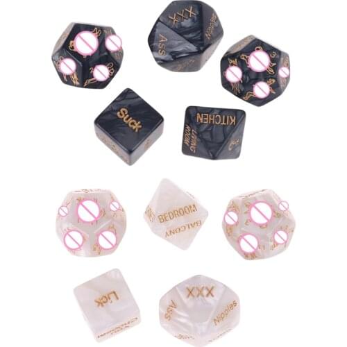NEW 2021 5pcs/set English-word Acrylic Sex Dice Erotic Love Game Sexy Posture Adult Couple Lovers Bachelor Party Gifts