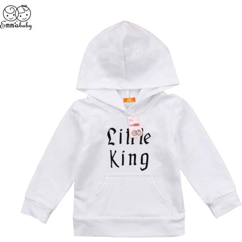 Autumn Spring New Fashion Toddler Kids Baby Boys Long Sleeve Little King Hoodies Top T-shirt Sweatshirt Coat Outerwear Clothes