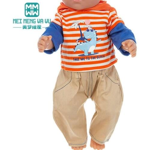 Clothes for doll Hoodie, baby suit, jacket fit 17inch baby toy new born doll accessories Childs gift