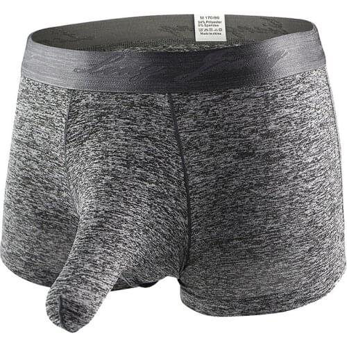 Sexy Fashion Men U Convex Penis Tube Boxers Man Penis Pouch Elephant Jockstrap Underwear Gay Male Sheer Funny Shorts Panties