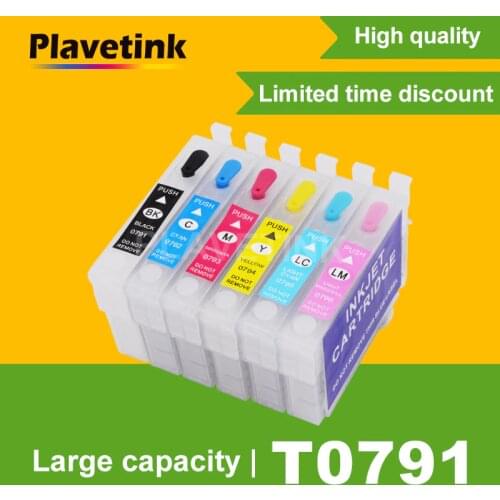 Plavetink Ink Cartridge T0791 For Epson Stylus Photo PX 720WD 730WD 800FW 810FW 820FWD 830FWD 1400 1500W P50 1430 Printer
