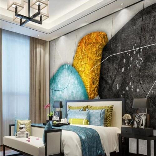 Custom classic wallpaper for walls Modern minimalist abstract geometric wallpapers golden stone lines