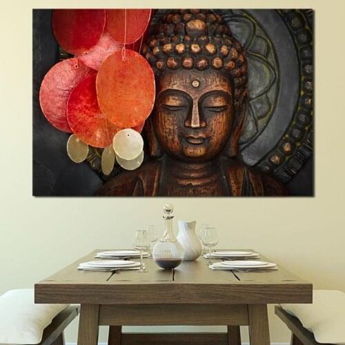 Lord Buddha Face Wallpaper Art Canvas Poster Painting Oil Wall Pictures Print Modern Office Home Bedroom Decoration Framework