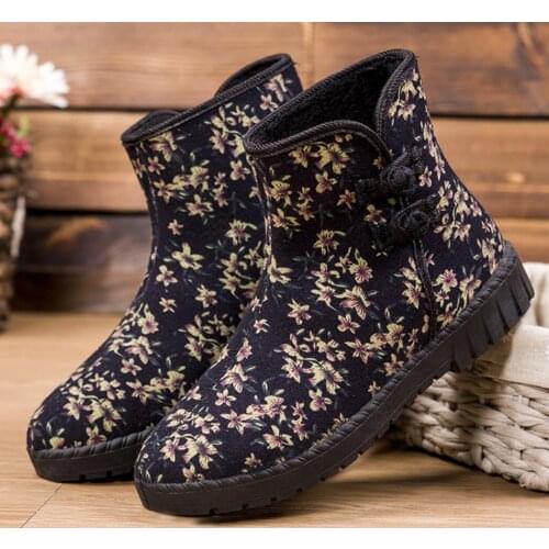 Luxury Designer 2021 spring high top shoes womens embroidered snow boots Snow tube womens short boots cotton Martin boots