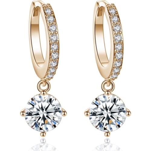 2020 New Vintage Earrings silver colour Crystal CZ Bling Drop Earrings for Women Girls Christmas Gfit Fashion Wedding Jewelry