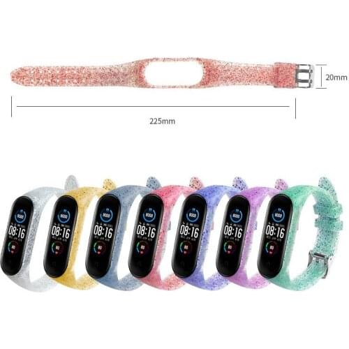 Silicone Shining Strap for Xiaomi Mi Band 3 Replacement Silicone Wristband for Xiaomi Band 4 MiBand 4 3 sport Watch Accessories
