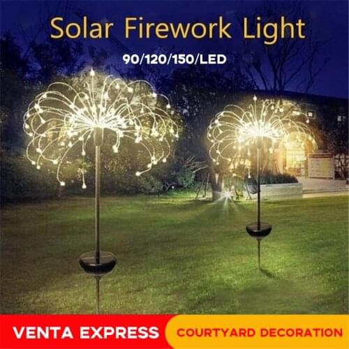 Solar Powered Firework Lights Outdoor Waterproof DIY 90 /120/150LED For Garden Lawn Landscape Holiday Christmas Grass Glo Lights