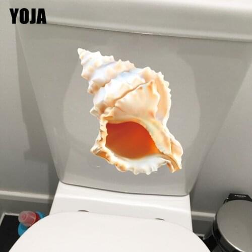 YOJA 21.7×22.7CM Conch Creative Toilet Cover Stickers Bathroom Wall Decor Home Accessories T1-2835
