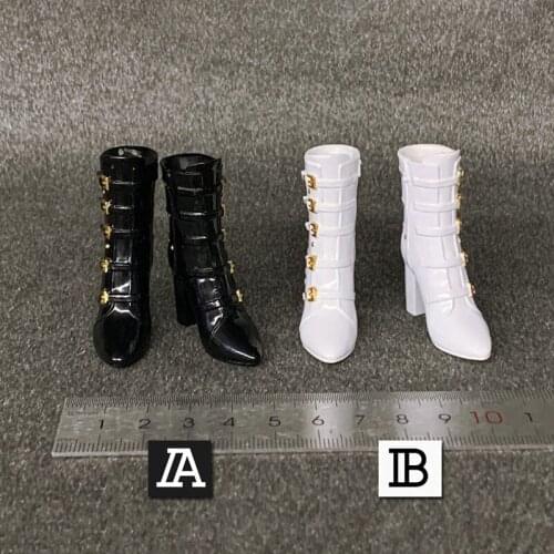 ZY1023 1/6 Female Soldier High-top Boots Rubber Shoes Hollow Black White Classic Style 12'' Action Figure Toy OB OD Accessories