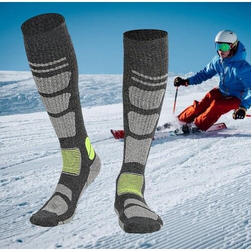 1 Pair Anti-wear Skiing Socks Knee High Warm Thermal Seamless Design Snowboard Socks Non-slip Thicken Sports Socks for Sports