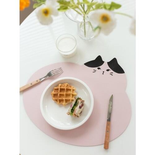 1pc Irregular Table Mats Japanese Style Coffee Coasters Bakeware Accessories Leather Anti-Hot Tea Cup Tray Tables Mat