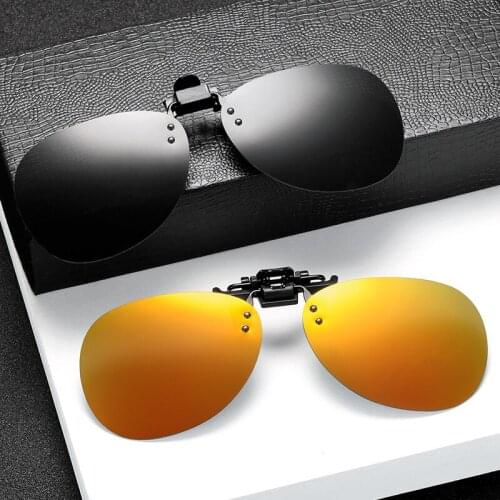 1 Pc High Quality Unisex Clip-on Polarized Day Night Vision Flip-up Lens Driving Glasses Uv400 Riding Sunglasses For Outside