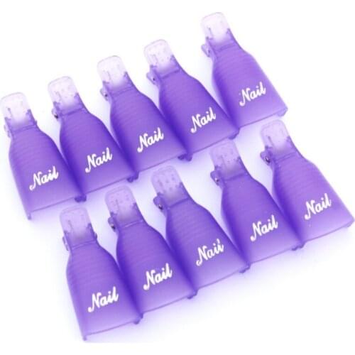 10 Pcs Nail Remover Gel Polish Nail Art Soakers UV Gel Polish Wrap Tool Nails Remover Soak Off Cap Clip Wrap 500sets
