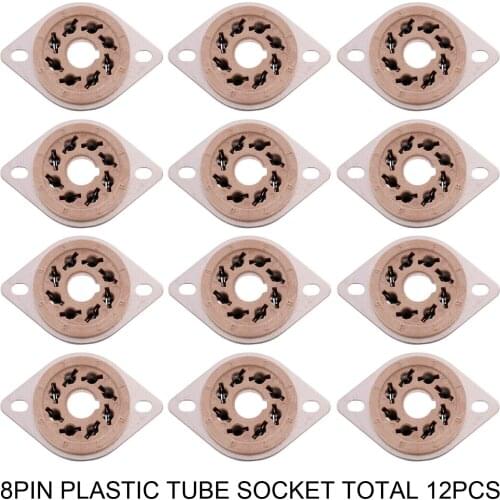 12PCS 8PIN TUBE SOCKE K8A Plastic Valve Base for KT88 EL34 5881 6SL7 6CA7 6V6 6L6 5AR4 DIY Vintage Audio Amplifier HiFI DIY