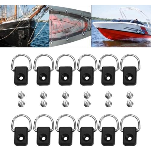 12x Nylon Kayak D Ring Canoe Camping Rigging Rope Buckle Safety Deck Loop