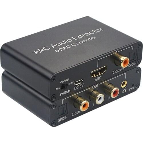 192KHz ARC Audio Extractor DAC Converter Digital to Analog Audio Convert HD Coaxial/SPDIF To SPDIF Coaxial RCA