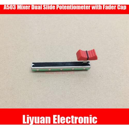 2set 75mm A503 Mixer Dual Slide Potentiometer with Fader Cap A50K Mixer for Yamaha Behringer Soundcraft Fader